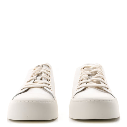 Chanel Lambskin Printed Logo Sneakers 39 White 3 of 9