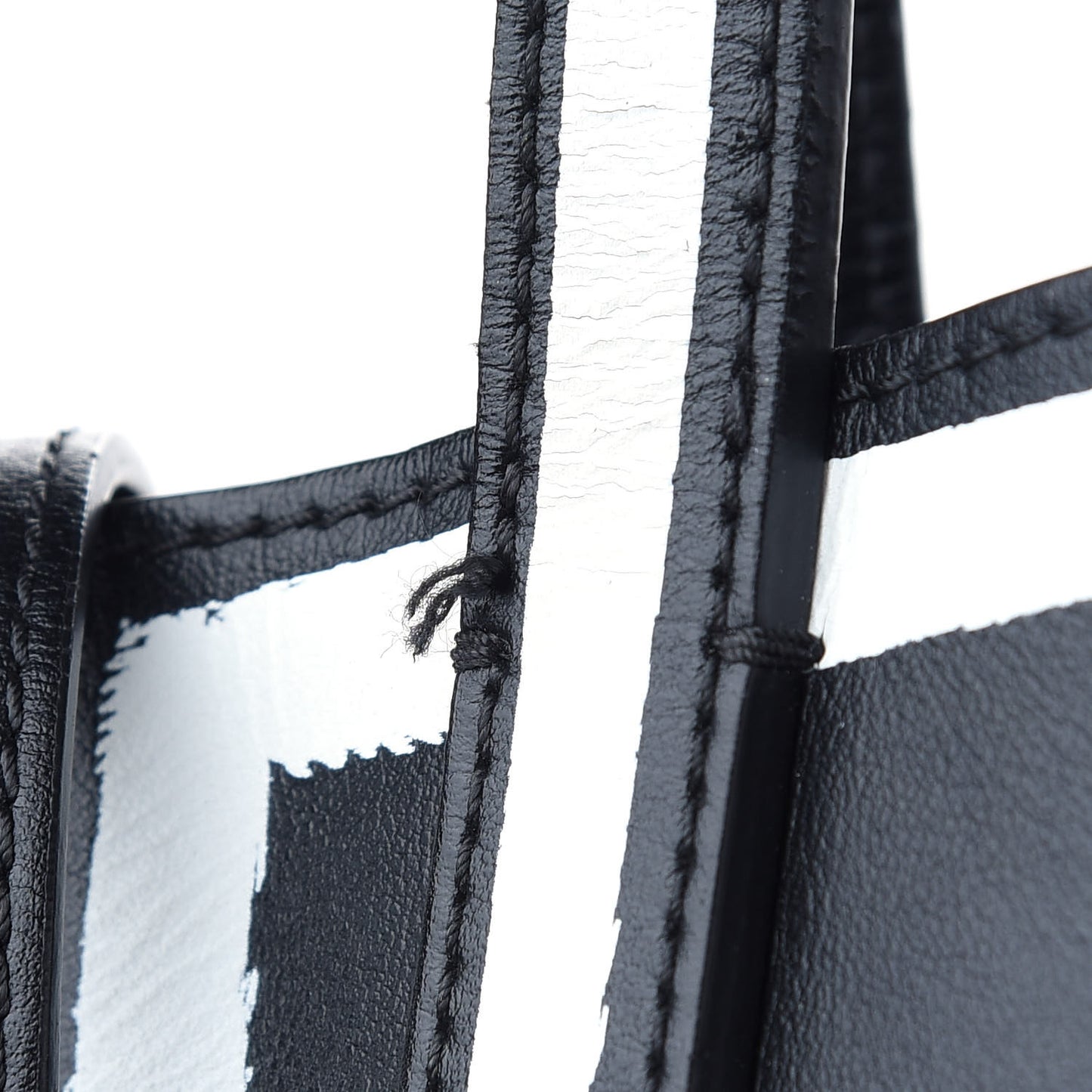 Calfskin Logo Print Stargate Shopper Tote Black