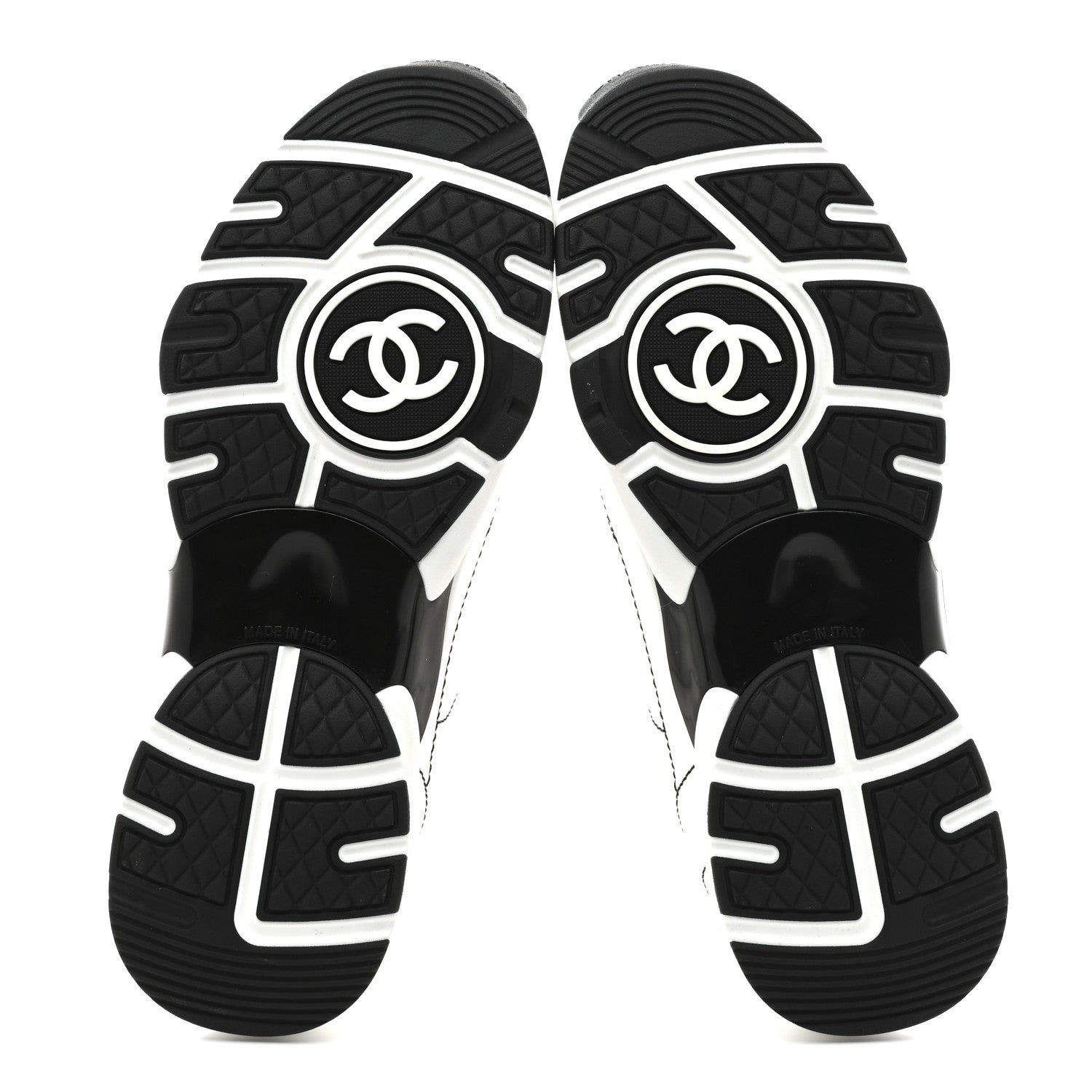 Chanel Cotton Womens CC Sneakers 38 White Black 6 of 10