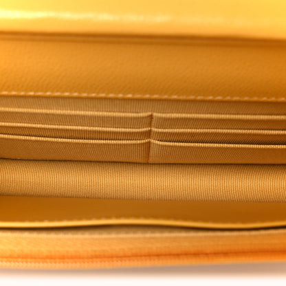 Chanel Caviar Quilted Wallet on Chain WOC Yellow 5 of 12