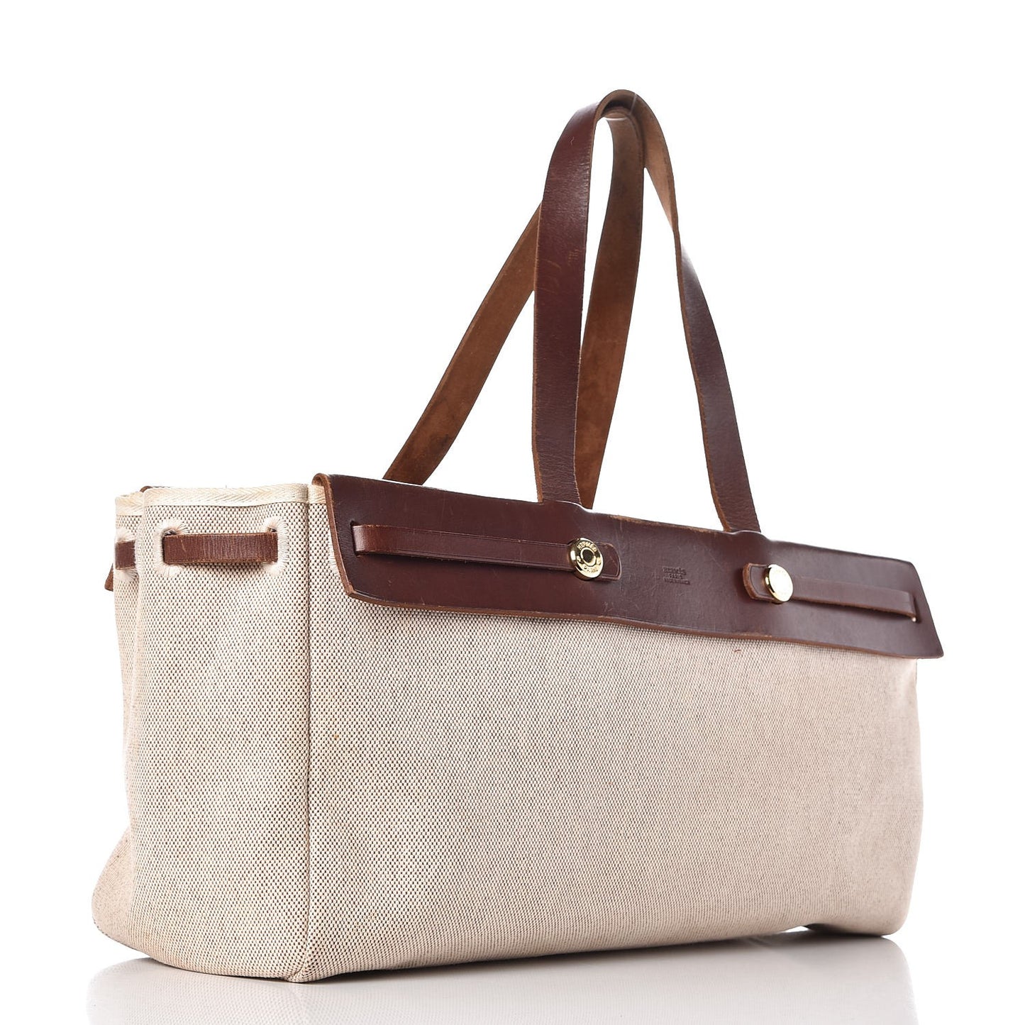 Toile Vache Calfskin Herbag Cabas Havane