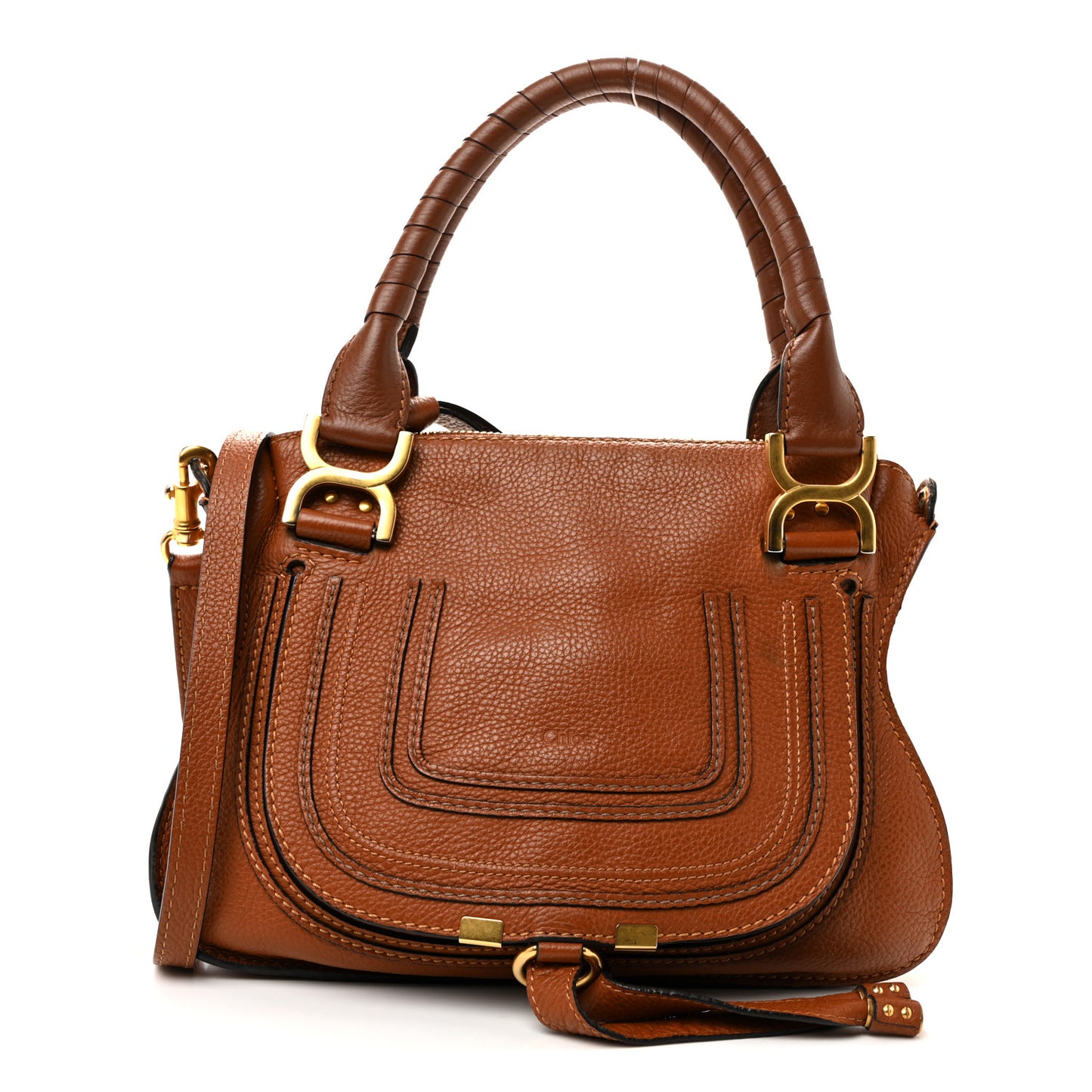 Calfskin Small Marcie Satchel Tan