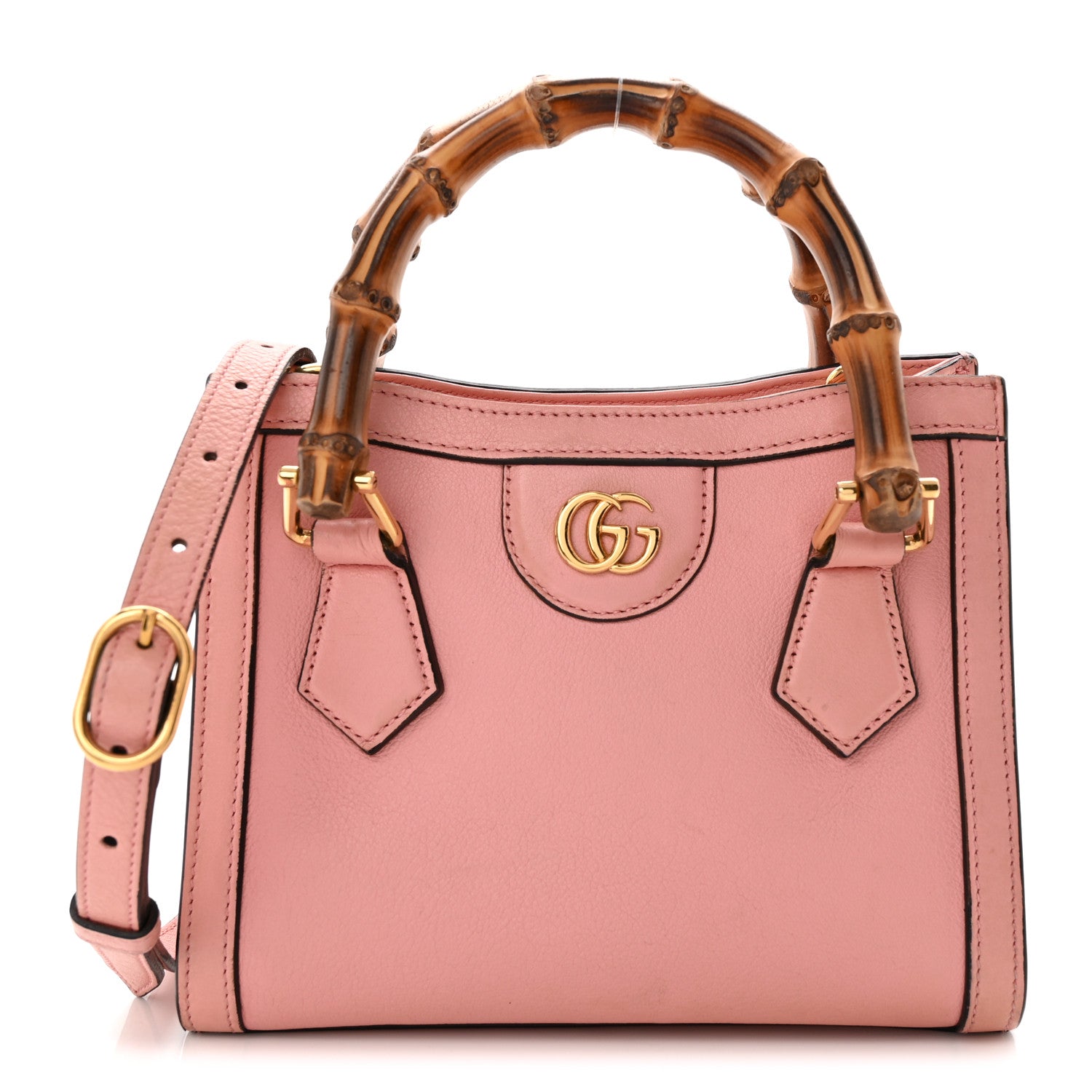 Gucci Wonka Grain Calfskin Mini Diana Tote Bag Wild Rose Fuxia Fluo 1 of 11