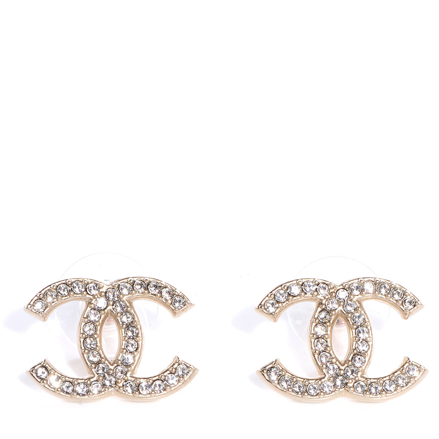 Crystal CC Earrings Gold