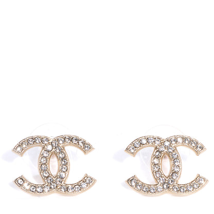 Chanel Crystal CC Earrings Gold 1 of 5