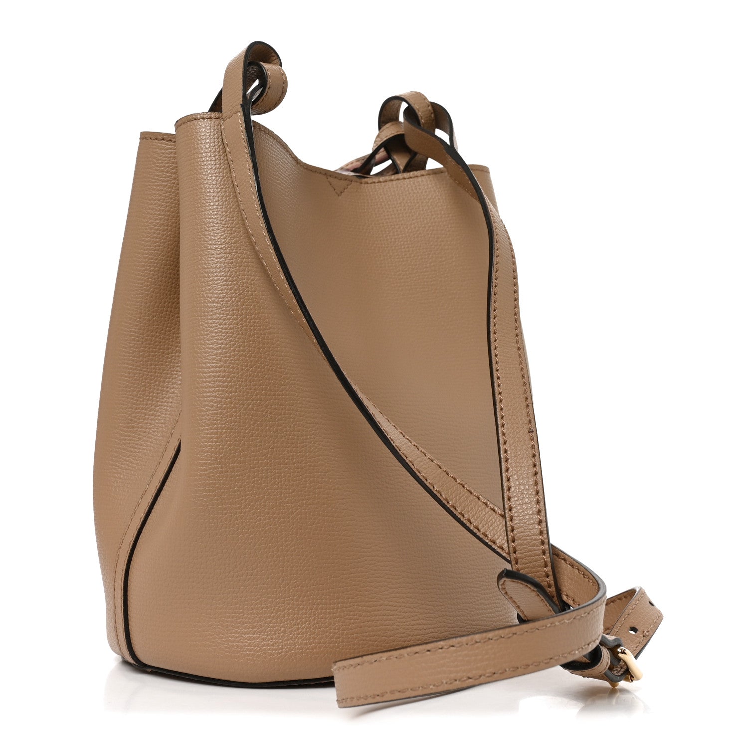 Burberry Calfskin Small Lorne Bucket Crossbody Natural 3 of 9