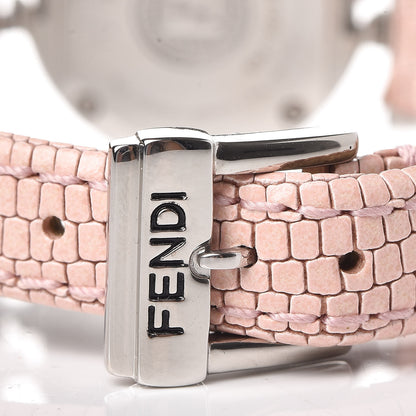 Fendi Stainless Steel Calfskin Diamond Pink Mother of Pearl 23mm Moda Quartz Watch 9 of 11