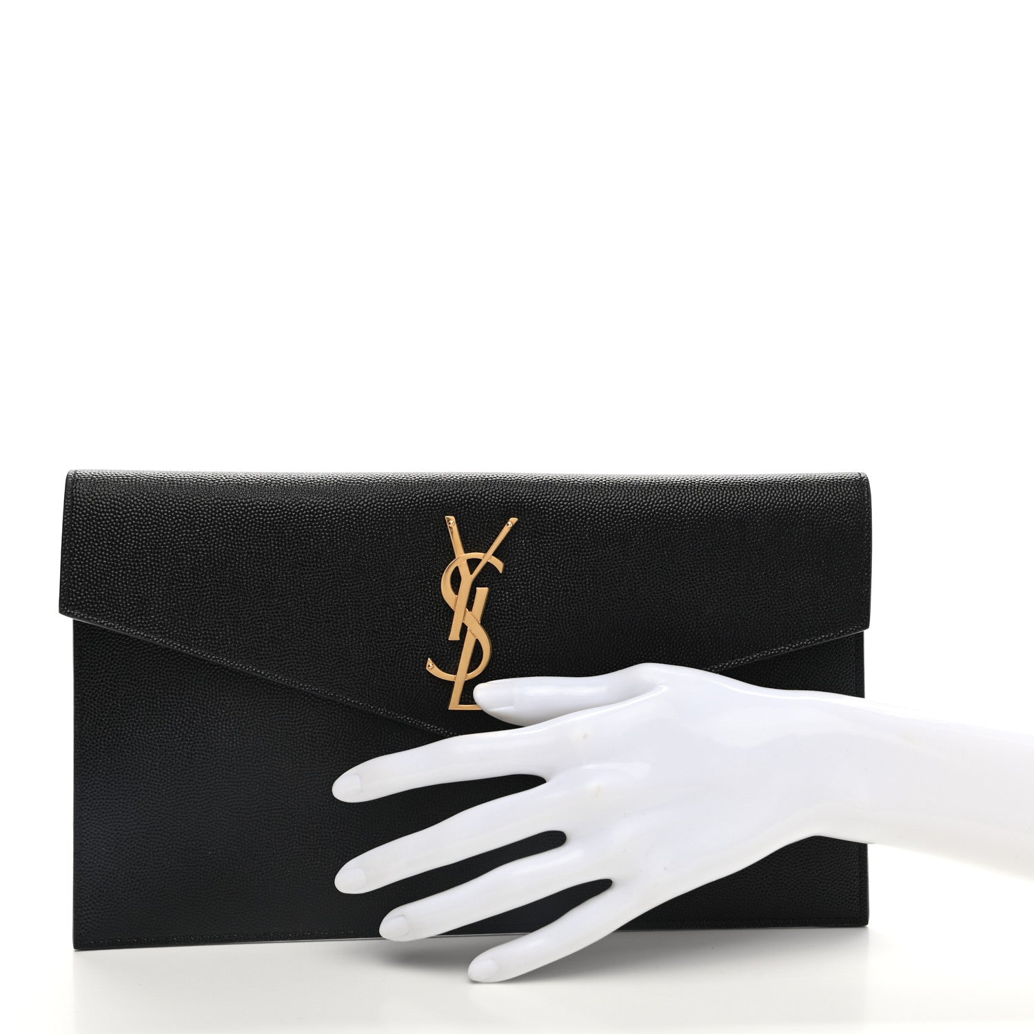 Saint Laurent Grain De Poudre Uptown Pouch Black 2 of 7