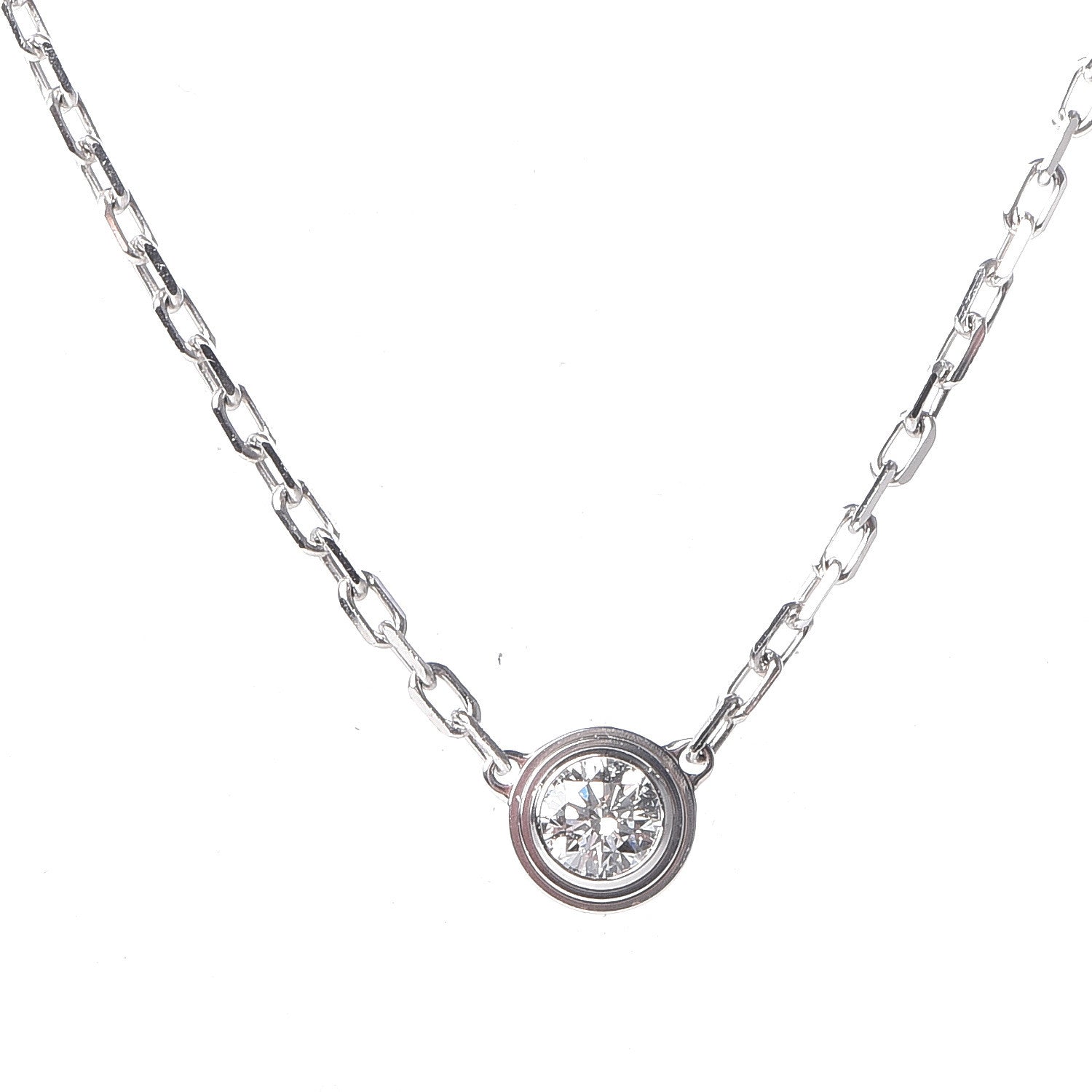 Cartier 18K White Gold Diamond SM D'Amour Pendant Necklace 4 of 7