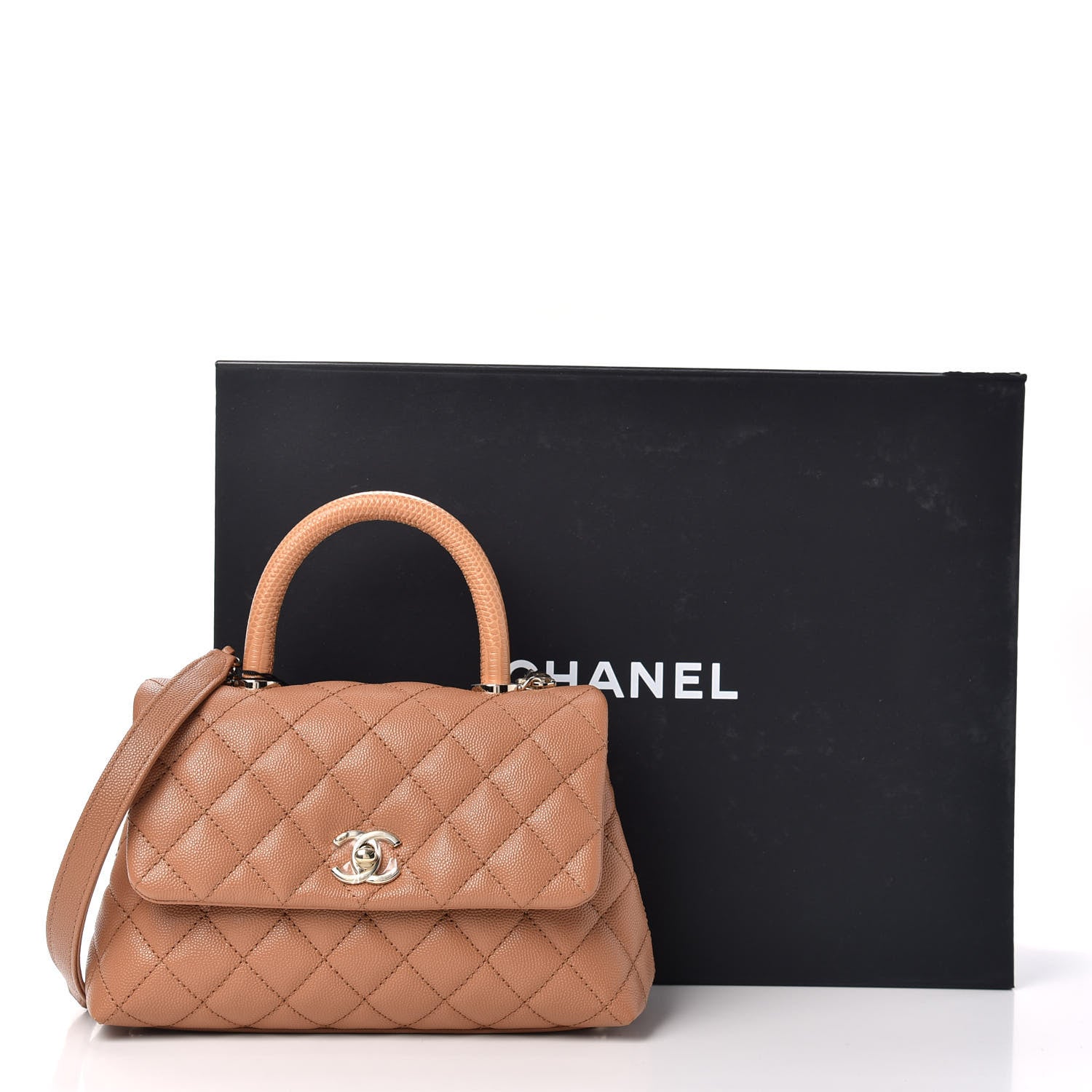 Chanel Caviar Quilted Mini Coco Handle Flap Brown 10 of 10