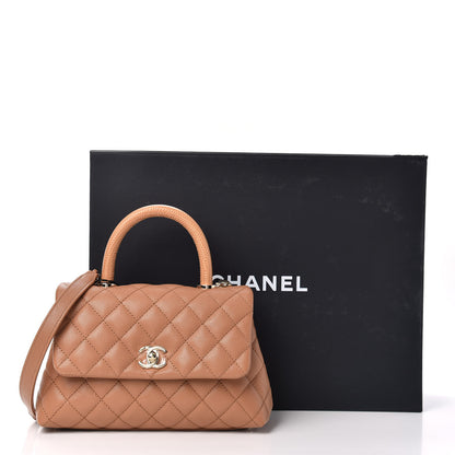Chanel Caviar Quilted Mini Coco Handle Flap Brown 10 of 10