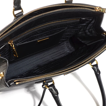 Prada Saffiano Lux Medium Double Zip Tote Nero Black 5 of 11