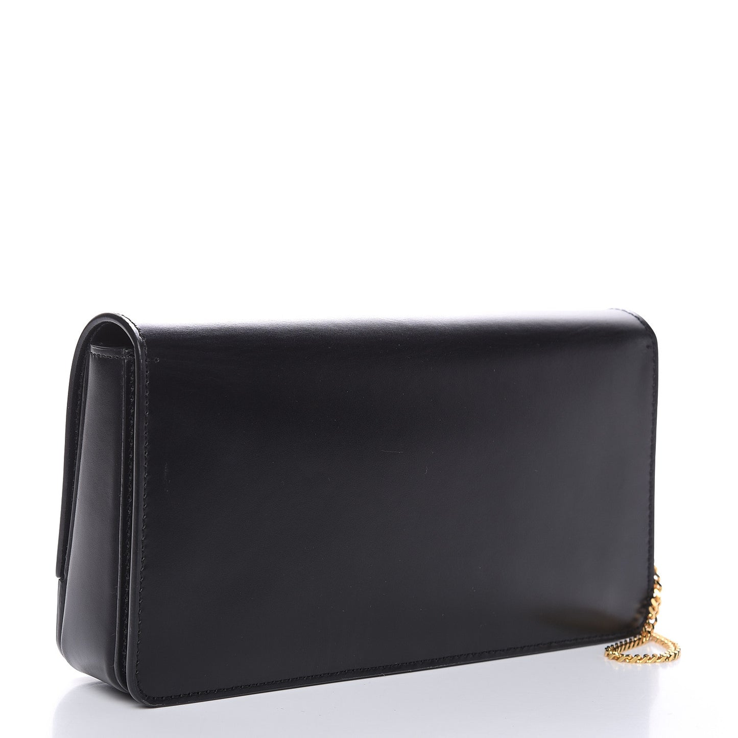 Calfskin Grace Chain Clutch Black