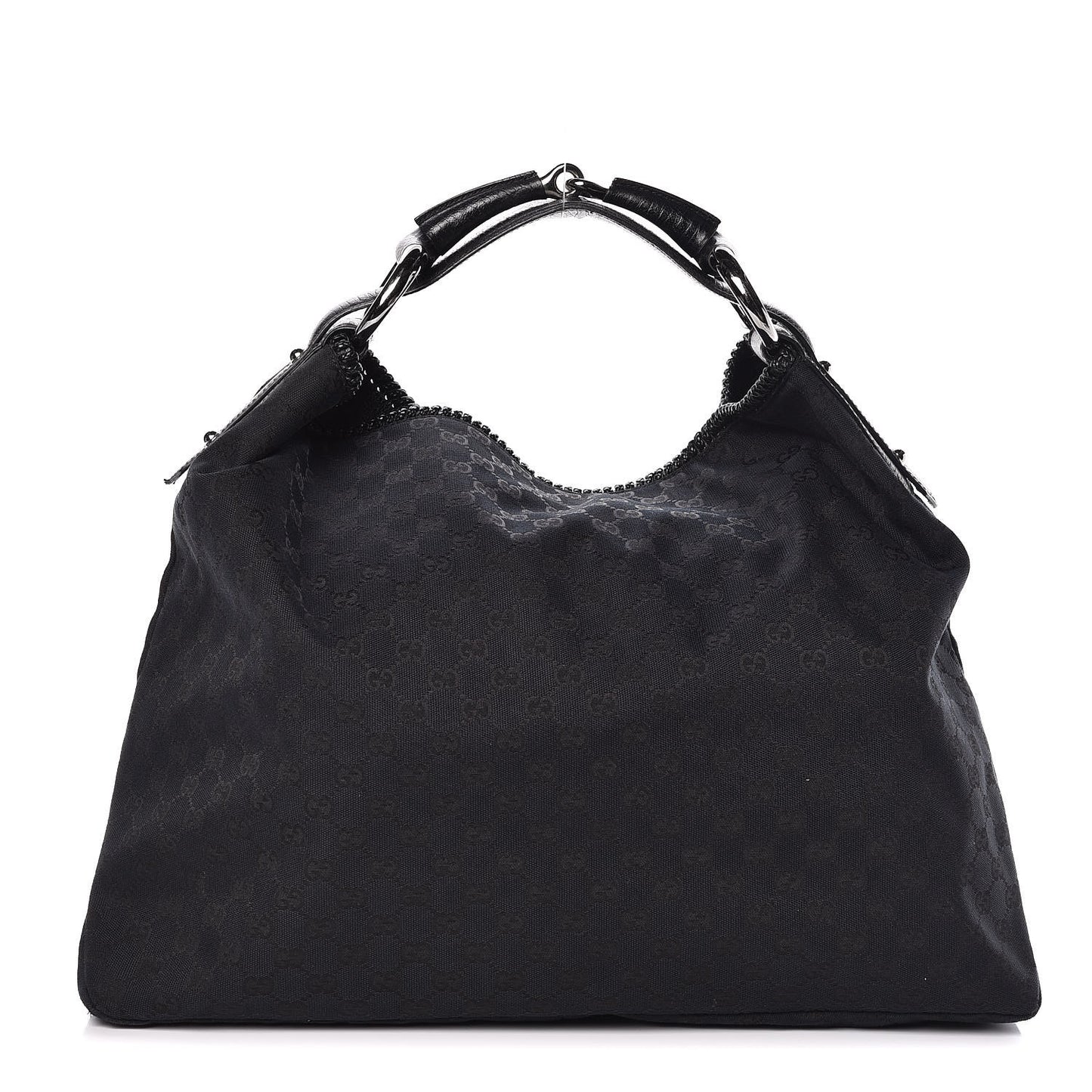 Monogram Large Horsebit Chain Hobo Black