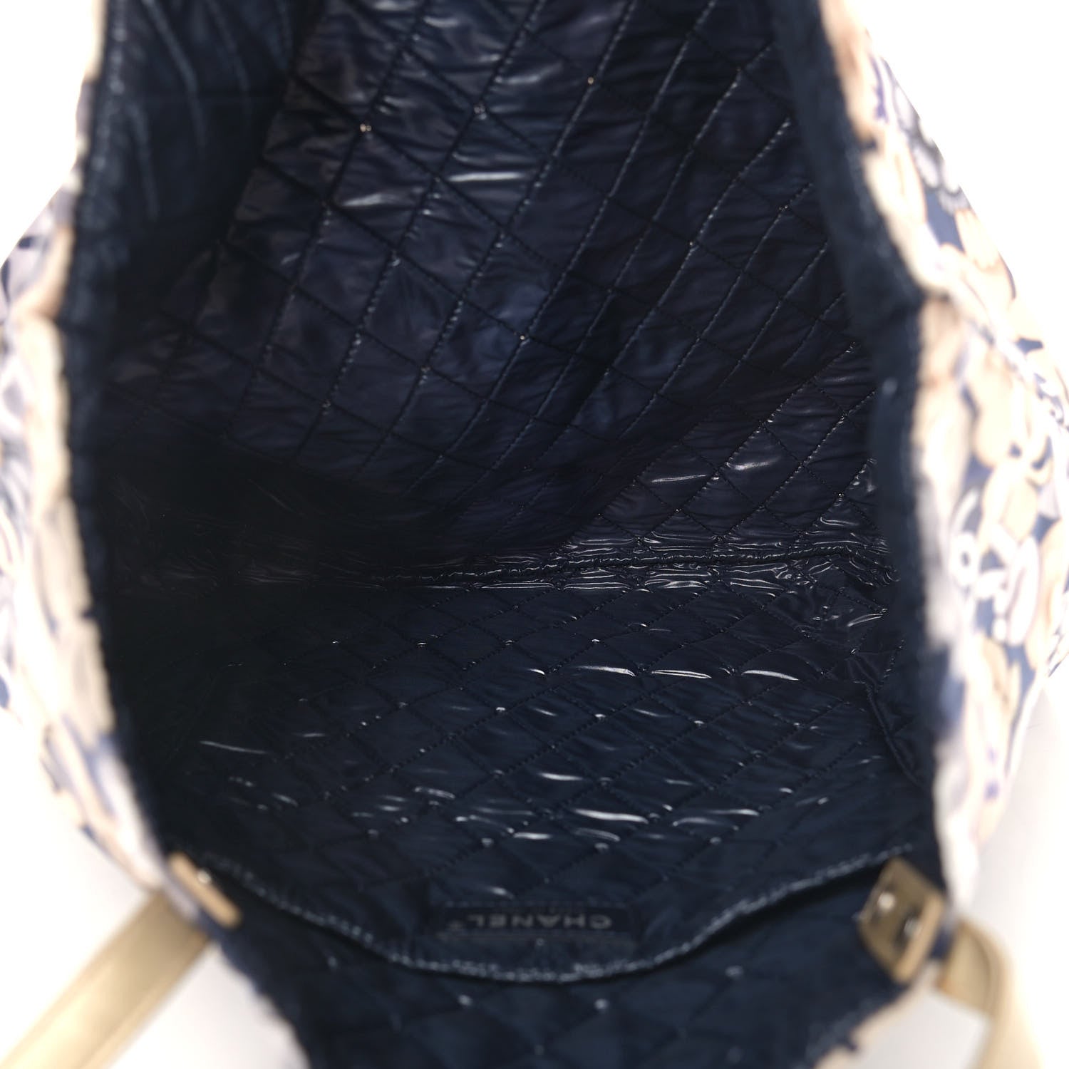 Chanel Nylon Cat Emoticon Tote Navy Gold 6 of 11