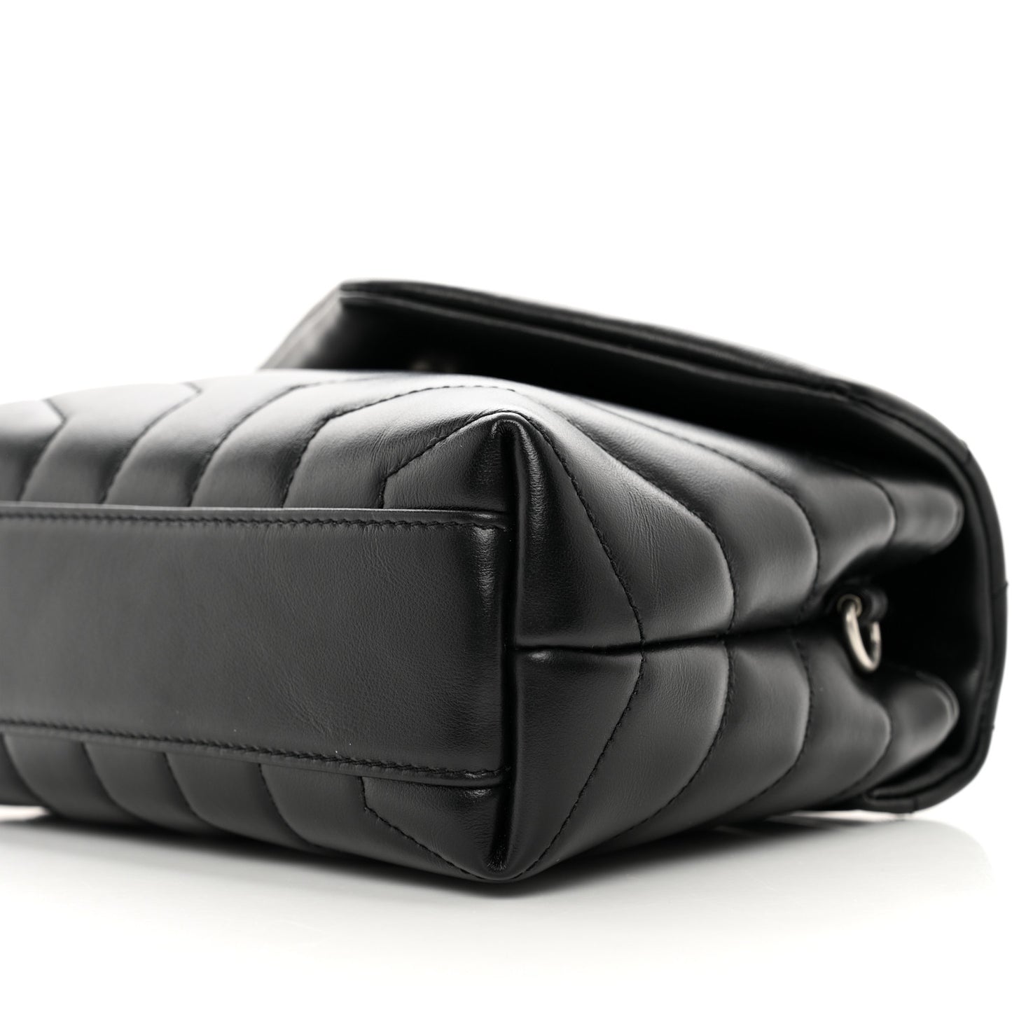 Calfskin Y Quilted Monogram Toy Loulou Crossbody Bag Black