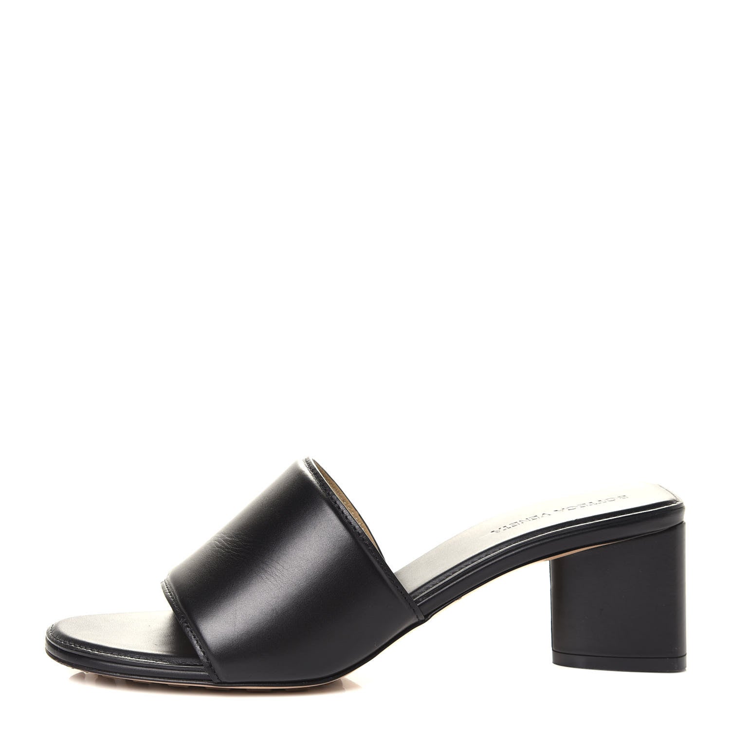 Bottega Veneta Calfskin Band Mule Sandals 39 Black 1 of 8