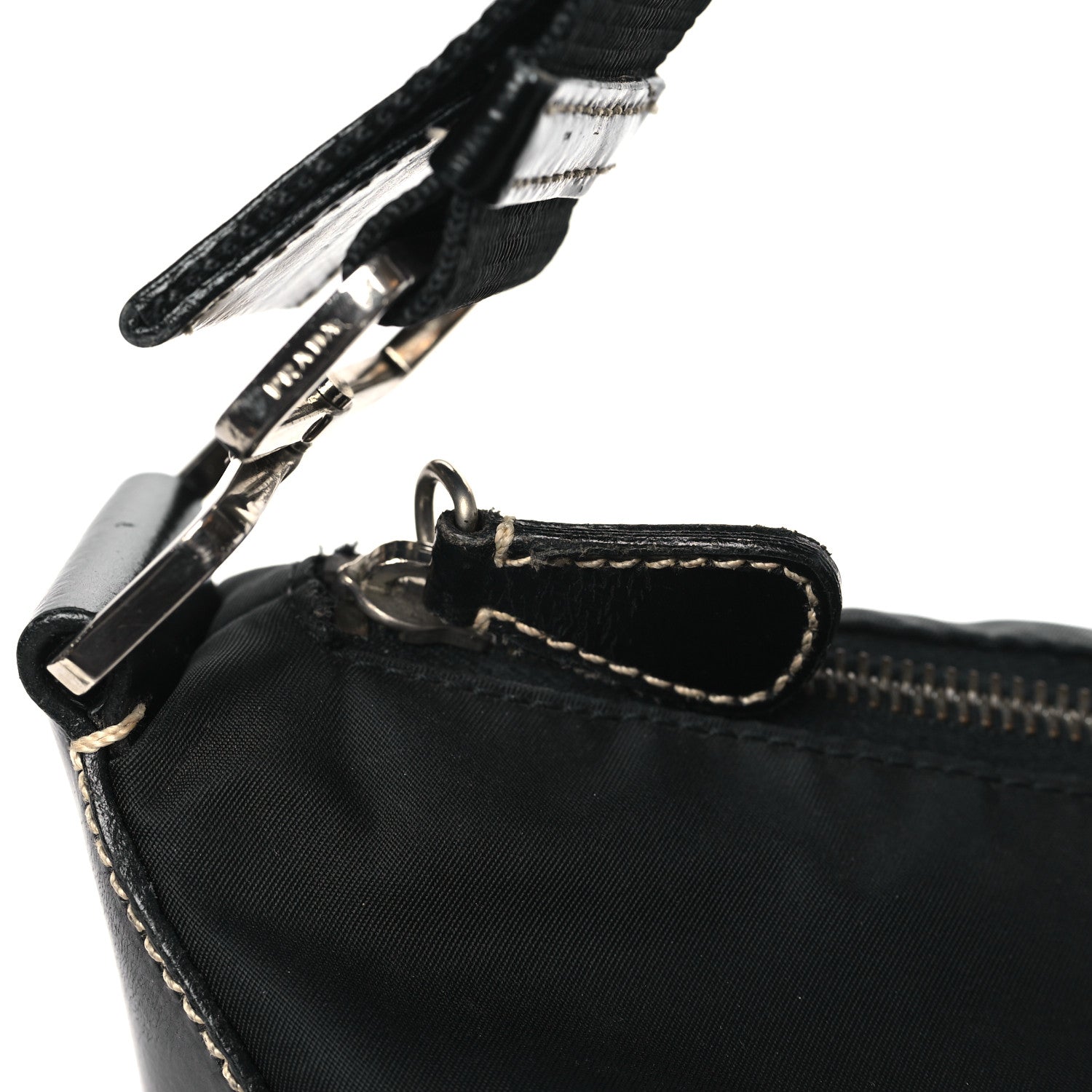 Prada Tessuto Nylon Vitello Hobo Black 10 of 11