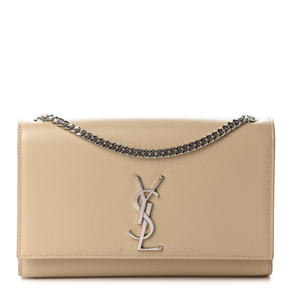 Saint Laurent Grain De Poudre Medium Monogram Kate Satchel Nude Powder 1 of 11