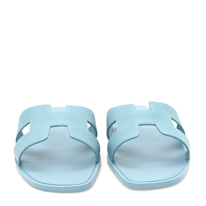 Hermes Epsom Oran Sandals 40 Bleu Littoral 3 of 10