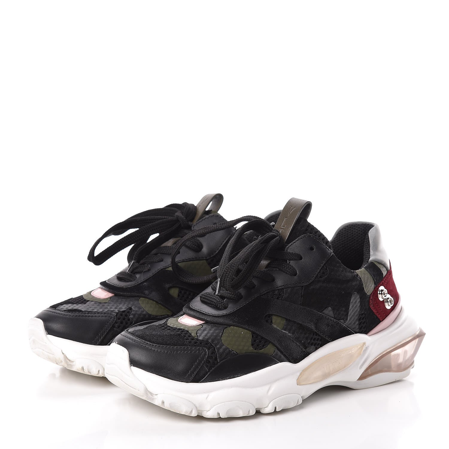 Valentino Garavani Calfskin Suede Camouflage Bounce Sneakers 37 Multicolor 3 of 19