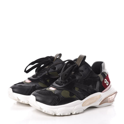 Valentino Garavani Calfskin Suede Camouflage Bounce Sneakers 37 Multicolor 3 of 19