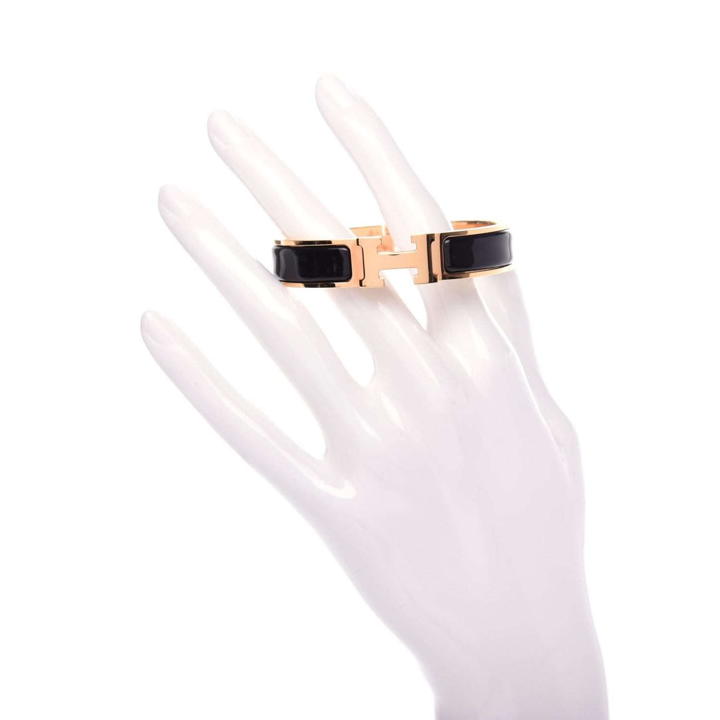 Enamel Narrow Clic Clac H Bracelet PM Black