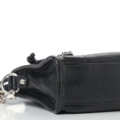 Balenciaga Chevre Silver Metallic Edge Hardware Nano City Black 8 of 9