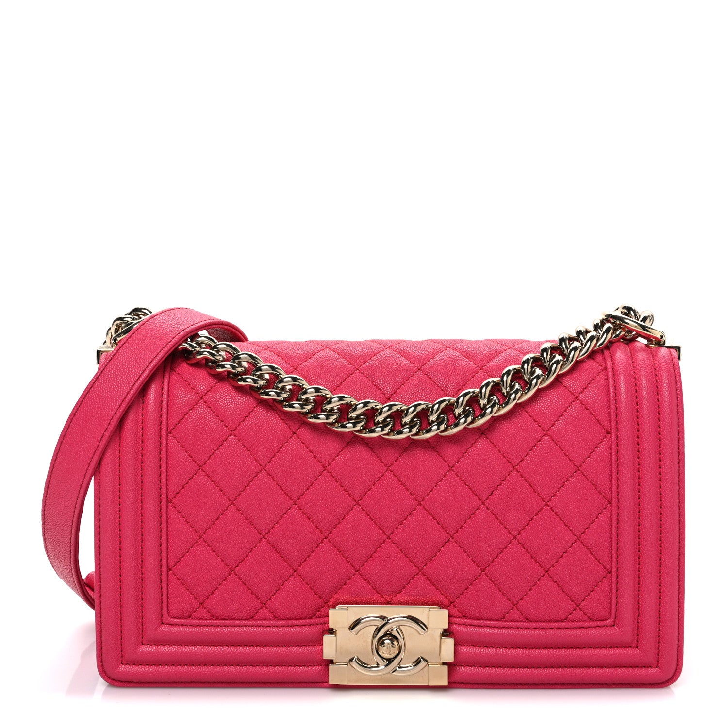 Chanel Caviar Quilted Medium Boy Flap Pink 1 of 12