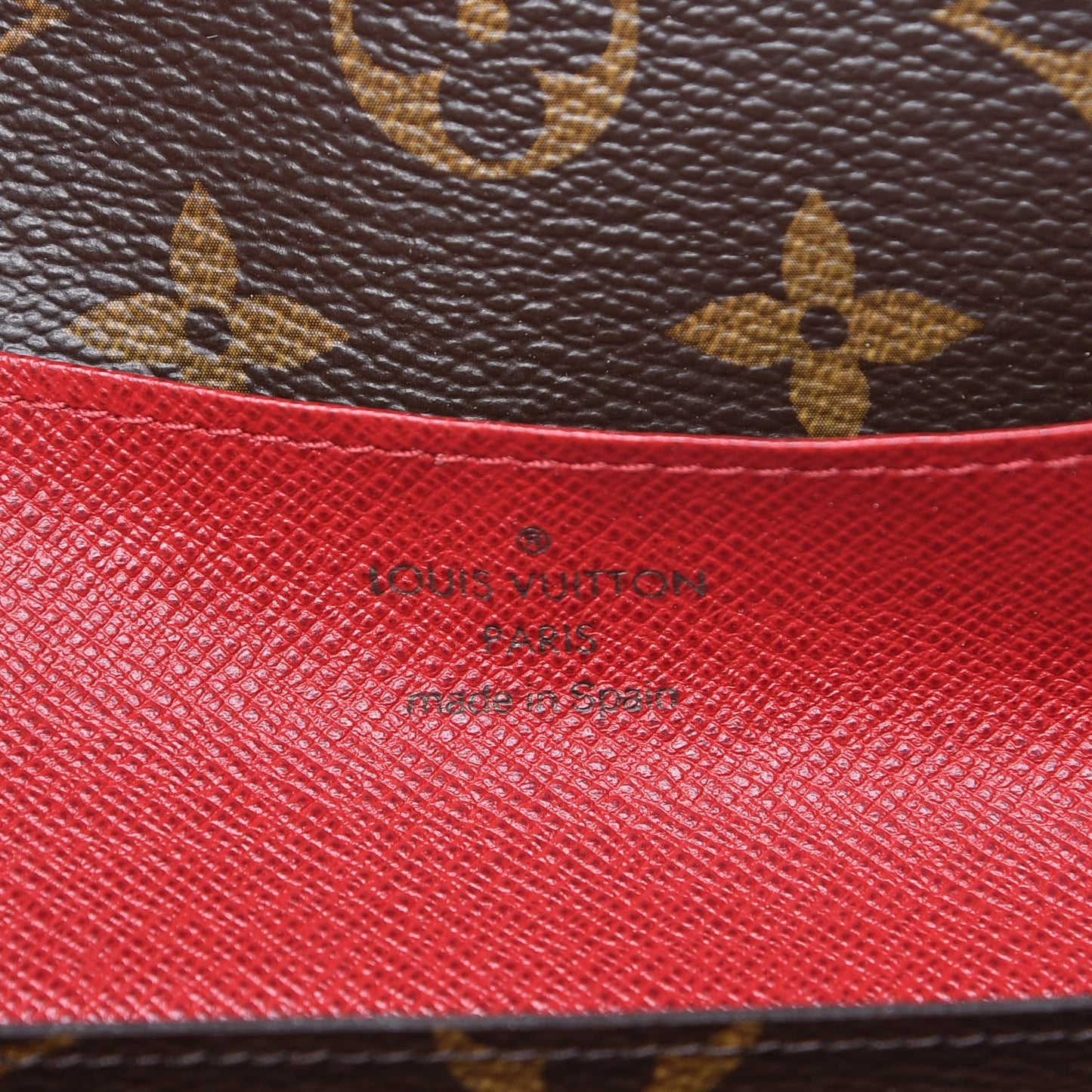Monogram Emilie Wallet Red