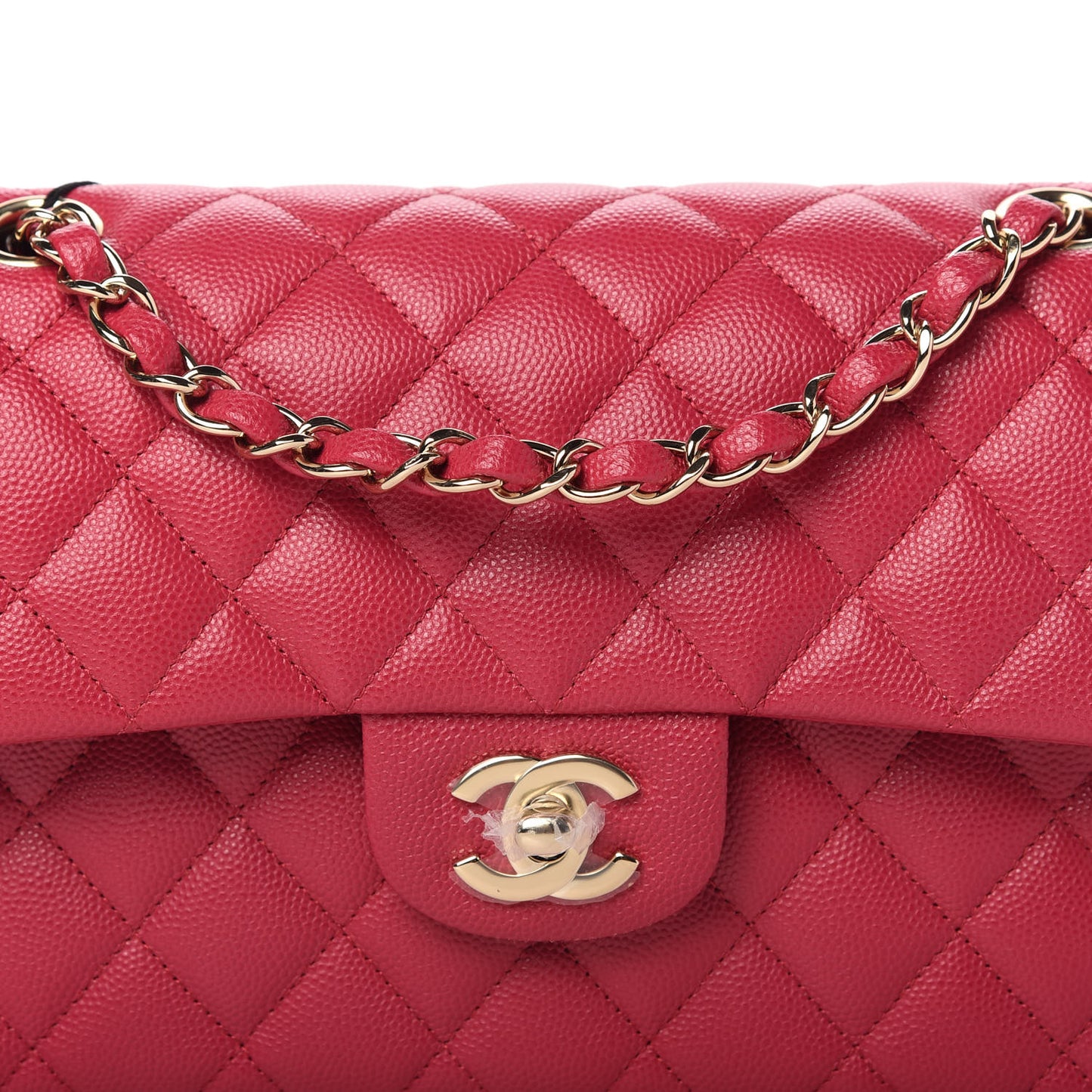 Caviar Quilted Small Double Flap Dark Pink