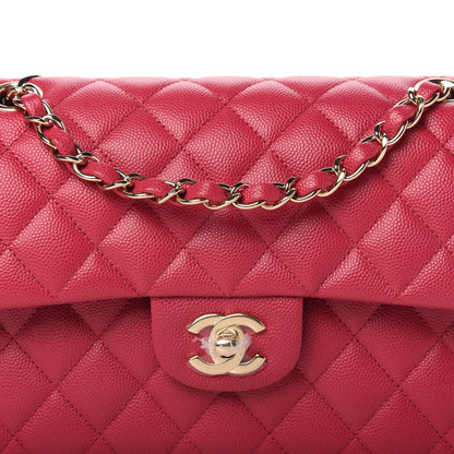 Chanel Caviar Quilted Small Double Flap Dark Pink 10 of 11
