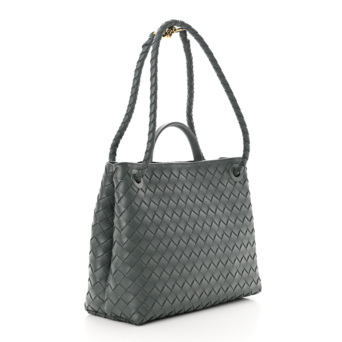 Nappa Intrecciato Medium Andiamo Shoulder Bag Slate