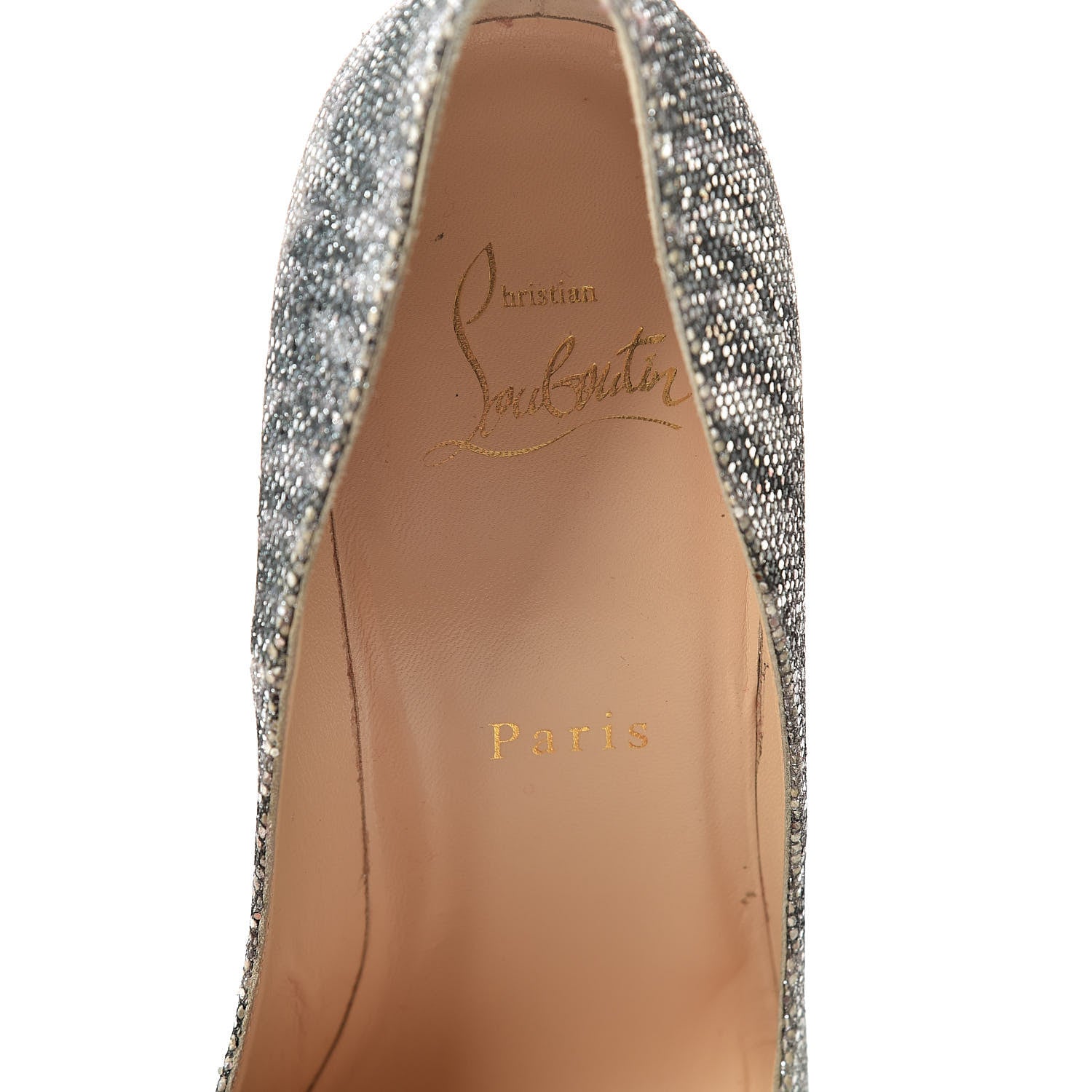 Christian Louboutin Glitter Sirene Pigalle Follies 100 Pumps 37.5 Silver 6 of 8