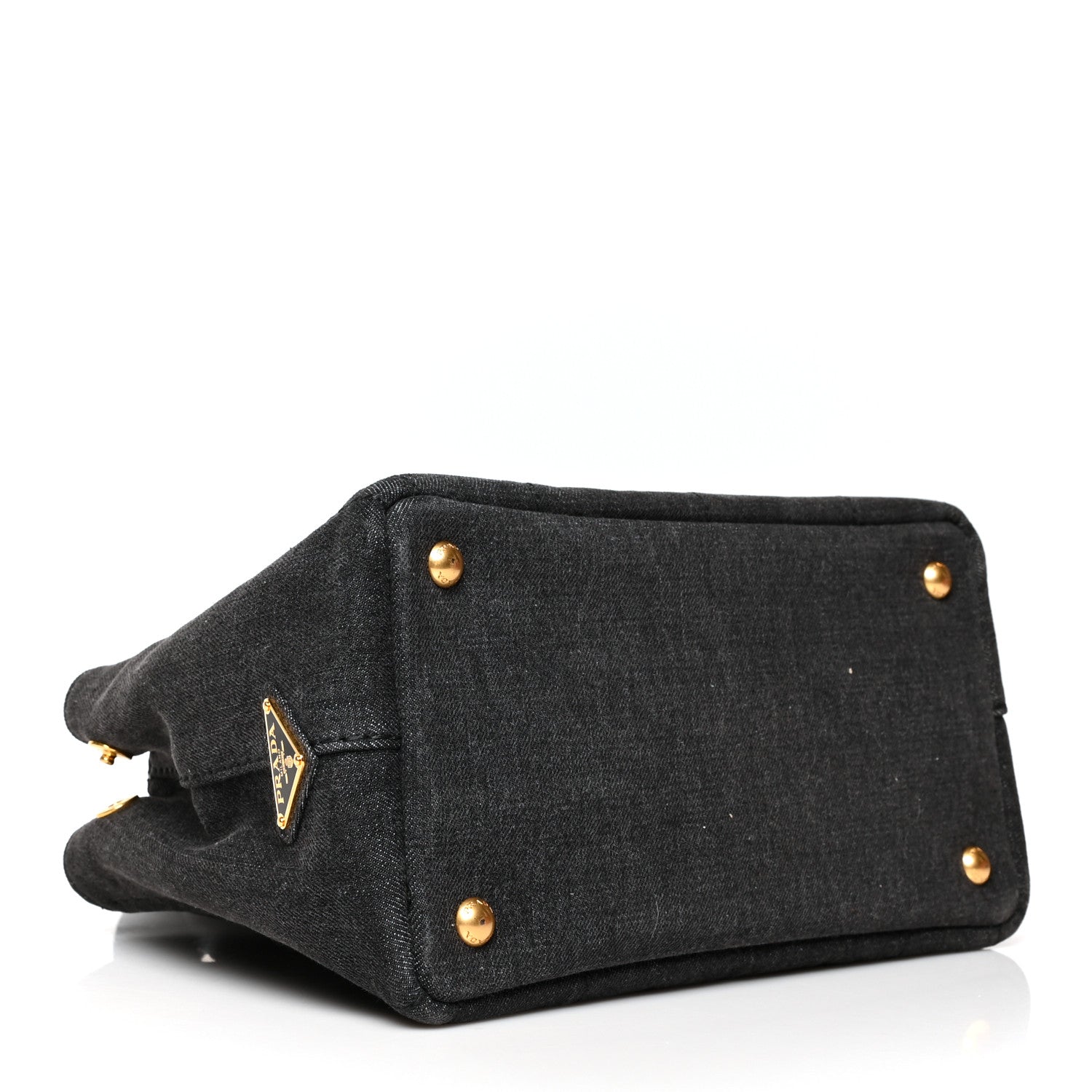 Prada Denim Small Logo Tote Black 3 of 8