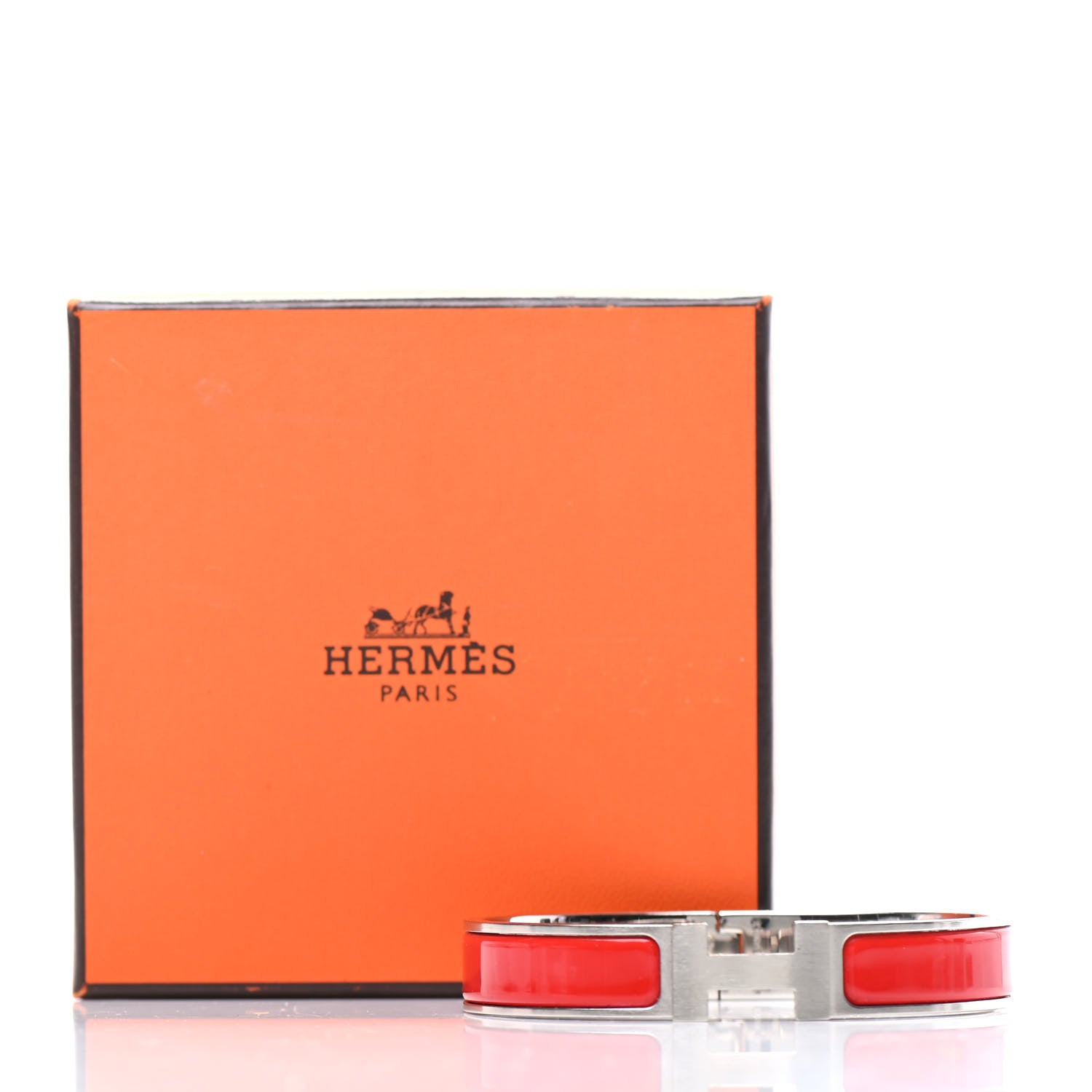 Hermes Matte Enamel Narrow Clic Clac H Bracelet PM Rouge Vif 5 of 5