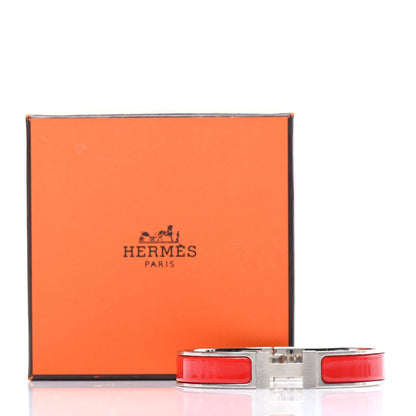 Hermes Matte Enamel Narrow Clic Clac H Bracelet PM Rouge Vif 5 of 5