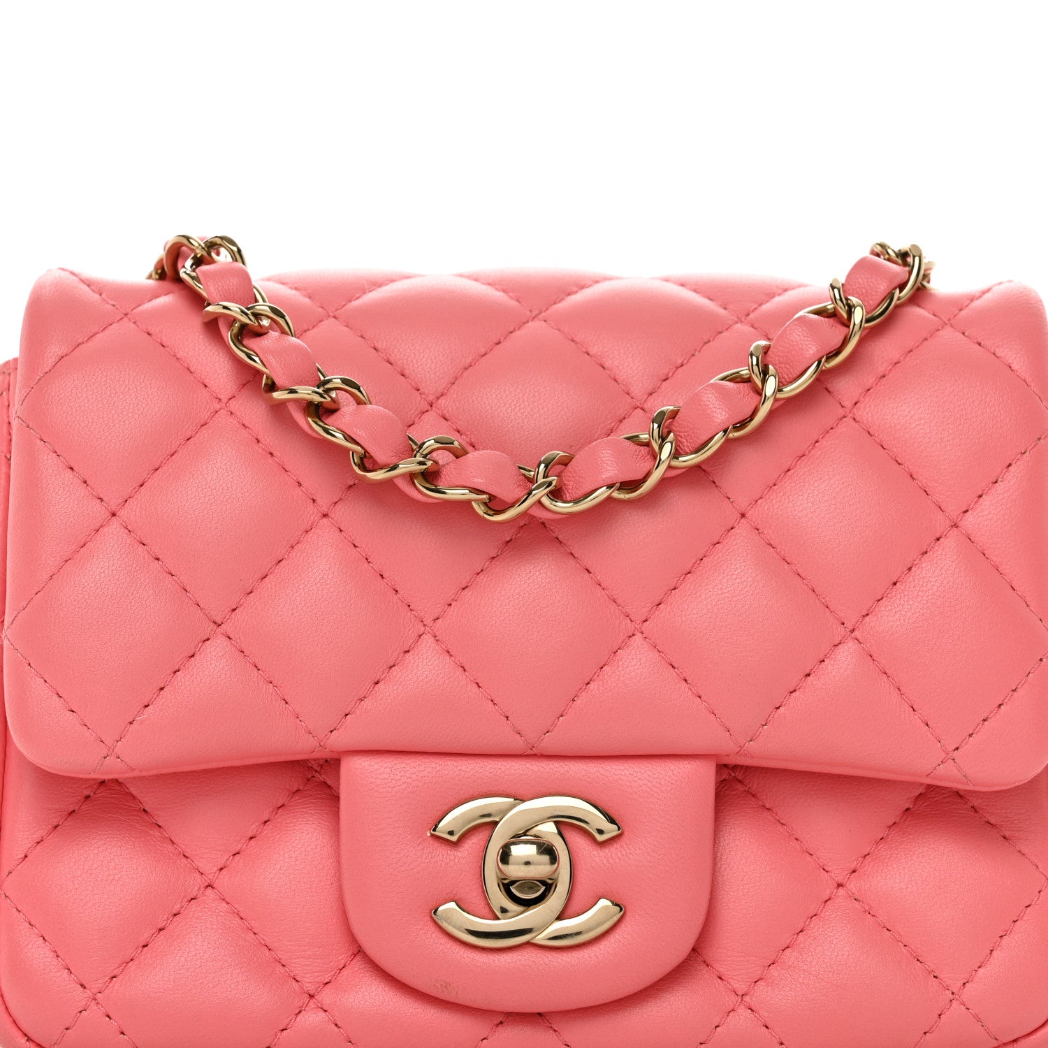 Chanel Lambskin Quilted Mini Square Flap Pink 5 of 12