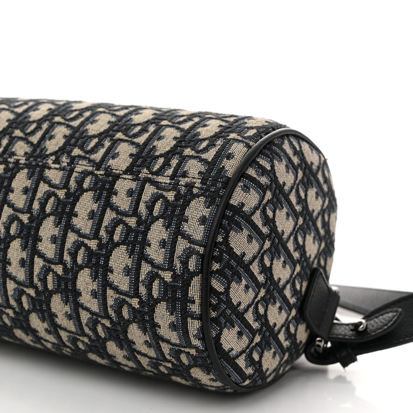 Oblique Mini Roller Saddle Bag With Strap Beige Black