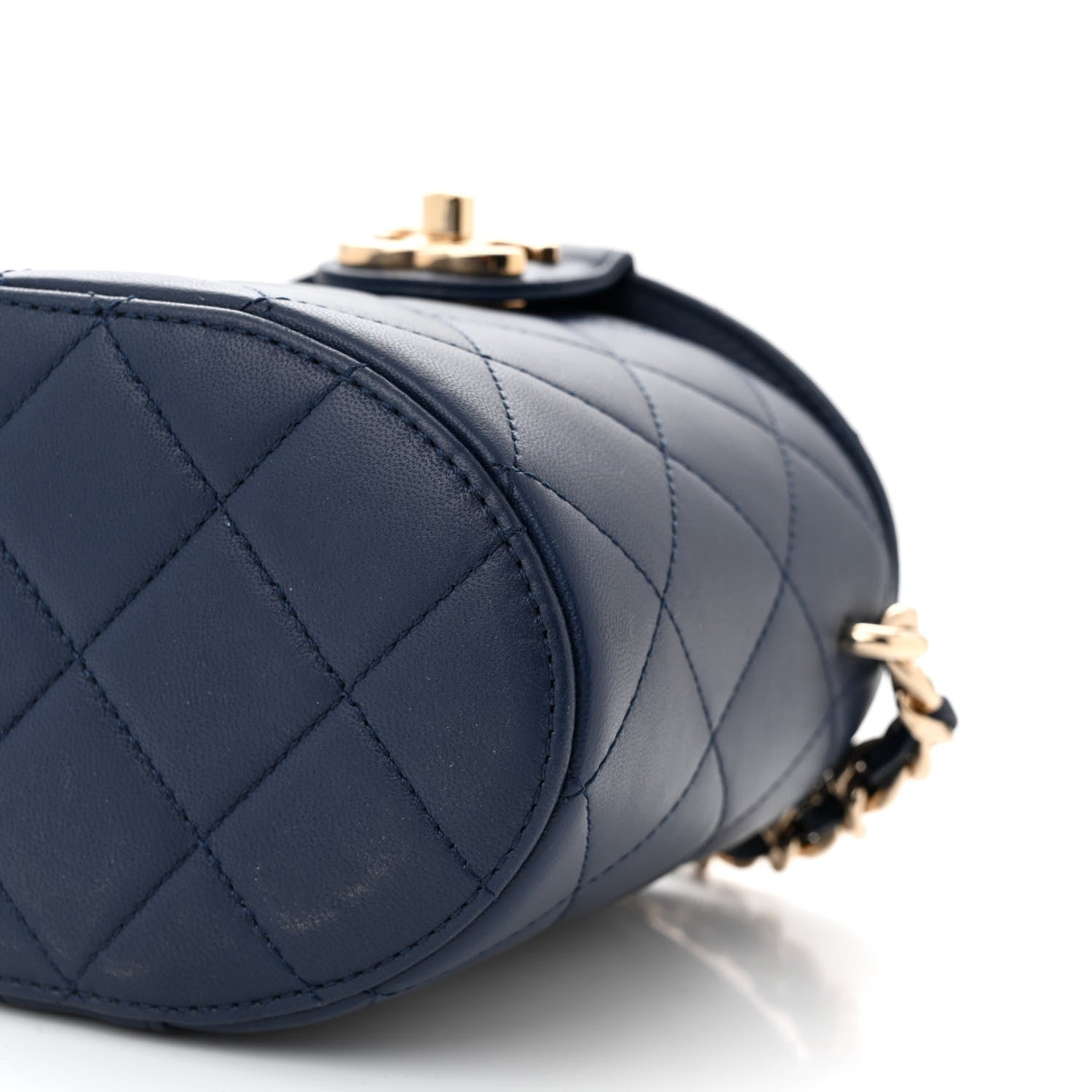 Chanel Lambskin Resin Elegant Chain Vanity Case Blue 10 of 10