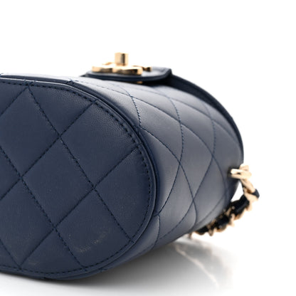 Chanel Lambskin Resin Elegant Chain Vanity Case Blue 10 of 10