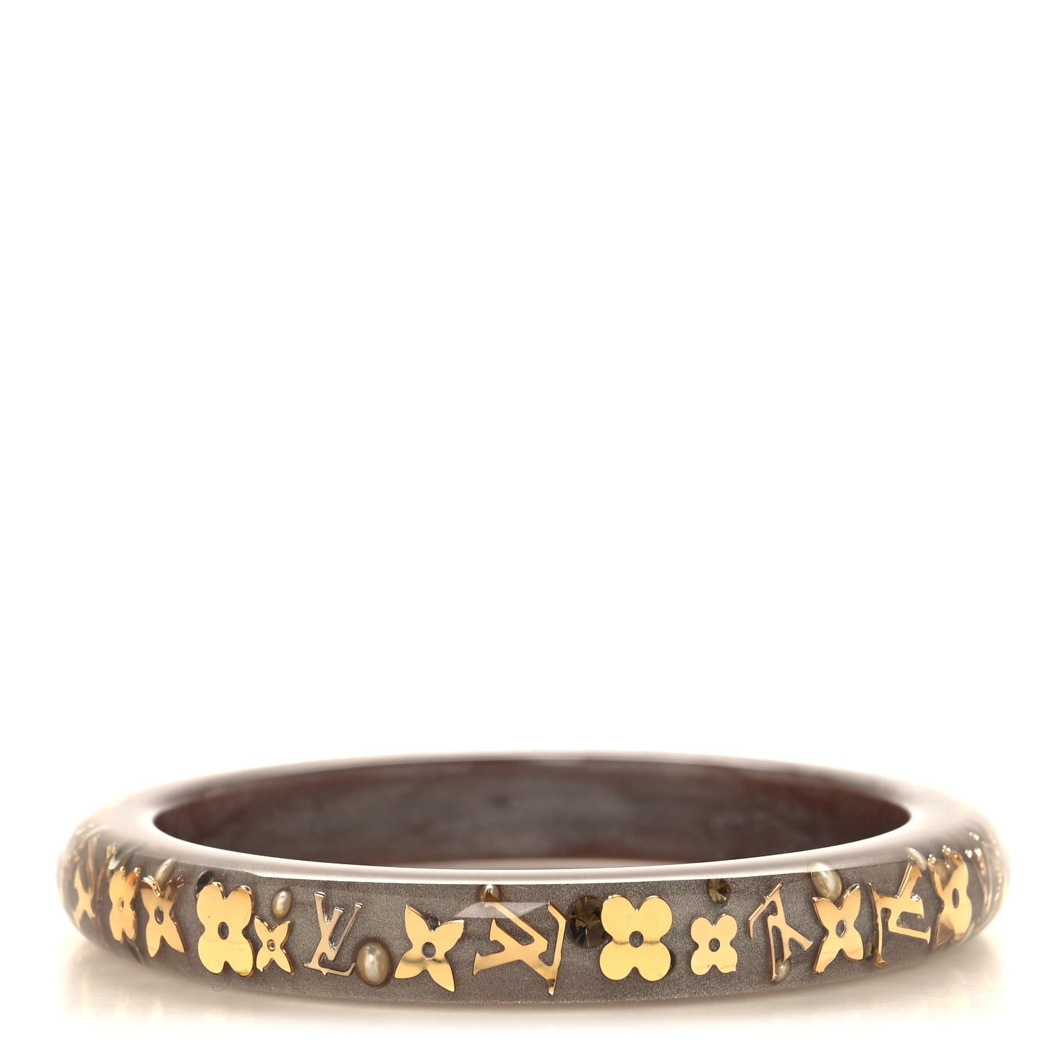 Louis Vuitton Resin Swarovski Pearl Medium Inclusion Bracelet PM Praline 1 of 3