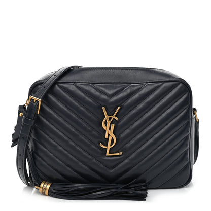 Saint Laurent Calfskin Matelasse Monogram Lou Camera Bag Navy 1 of 11