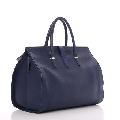 Balenciaga Grained Calfskin M Tube Round Tote Bleu Nautique 3 of 9