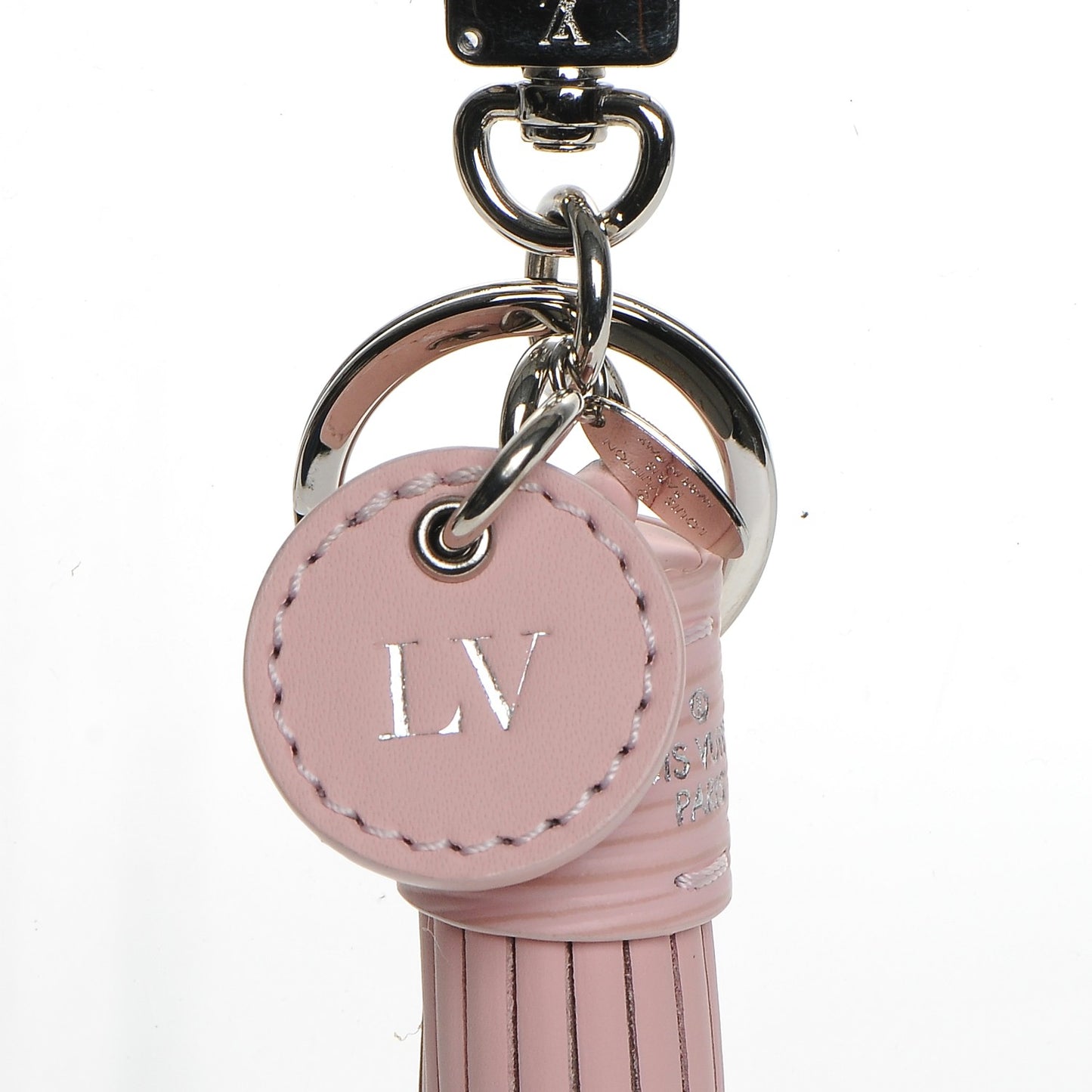 Epi Calfskin Lambskin Tassel Bag Charm Pink