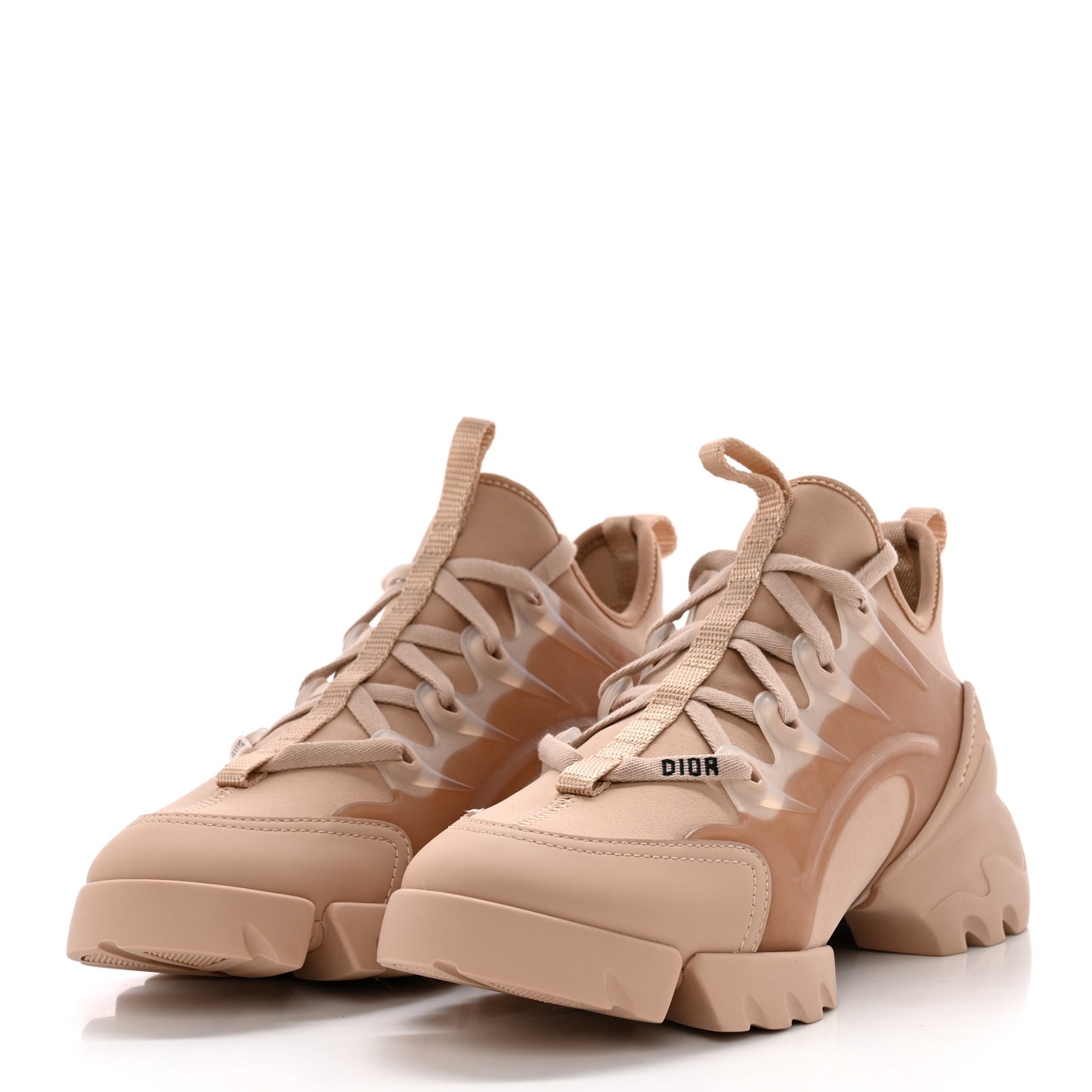 Neoprene Rubber Womens D-Connect Sneakers 37.5 Nude