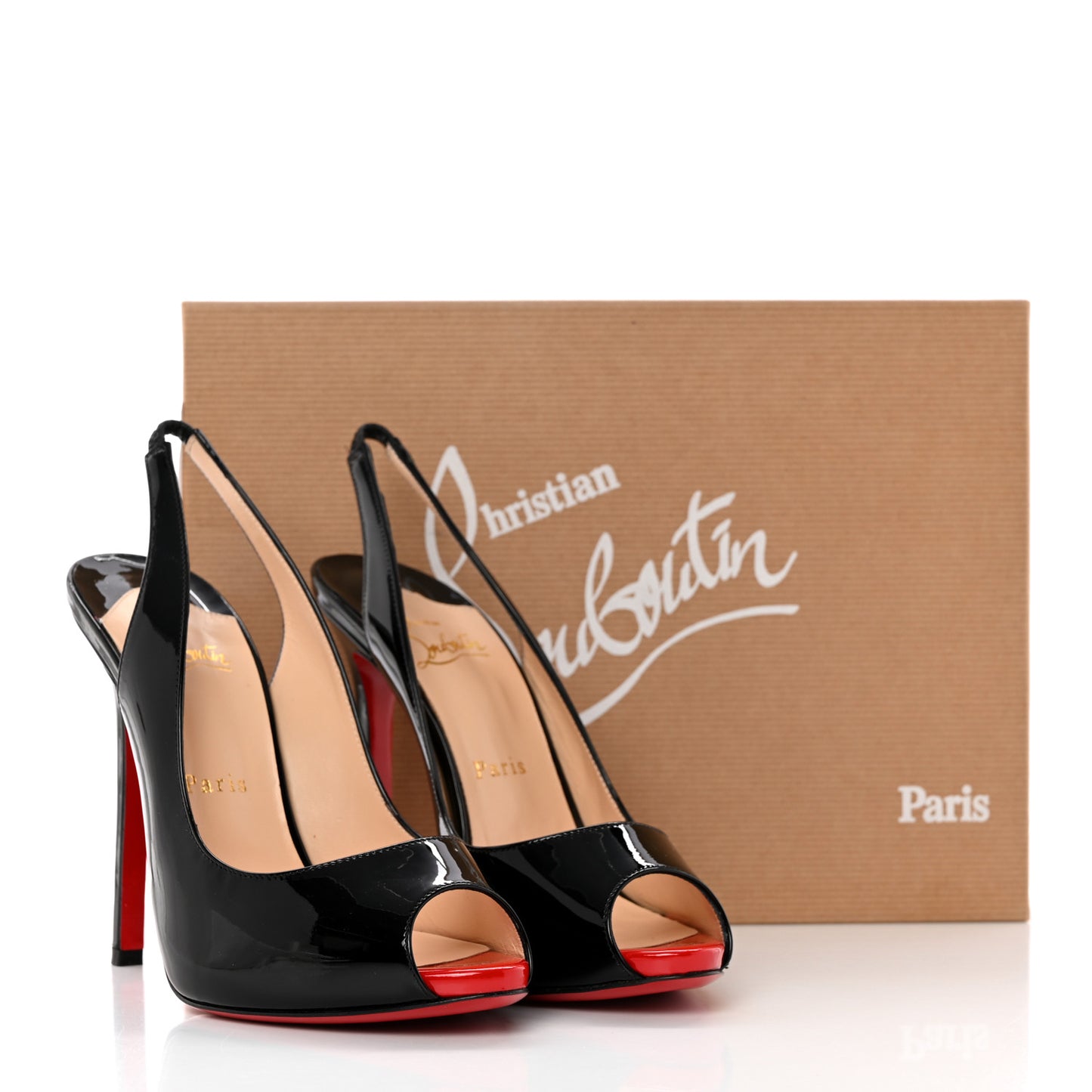 Patent Flo Sling 120 Pumps 38 Black Rouge Lipstick
