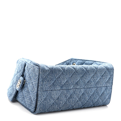 Chanel Denim Quilted Small Chanel 25 Handbag Blue 4 of 10