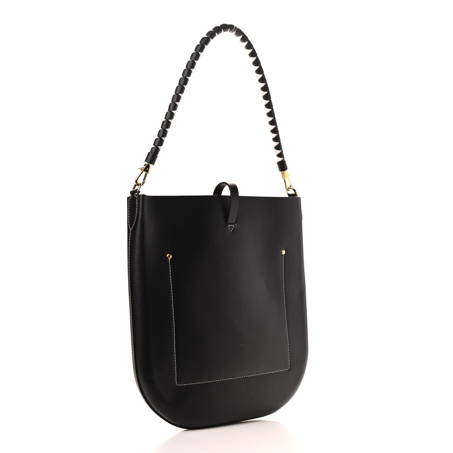 Burberry Calfskin TB Anne Shoulder Bag Black White 3 of 9