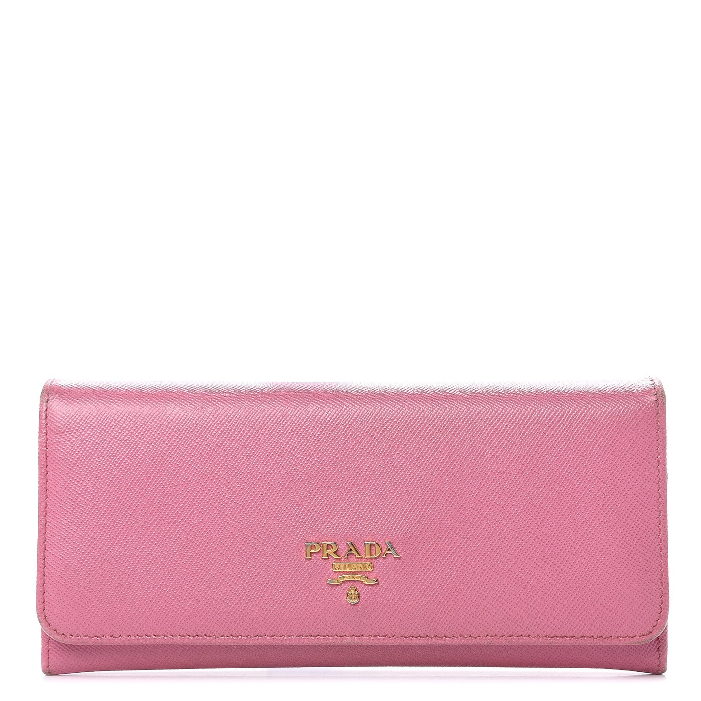 Saffiano Metal Continental Flap Wallet Begonia